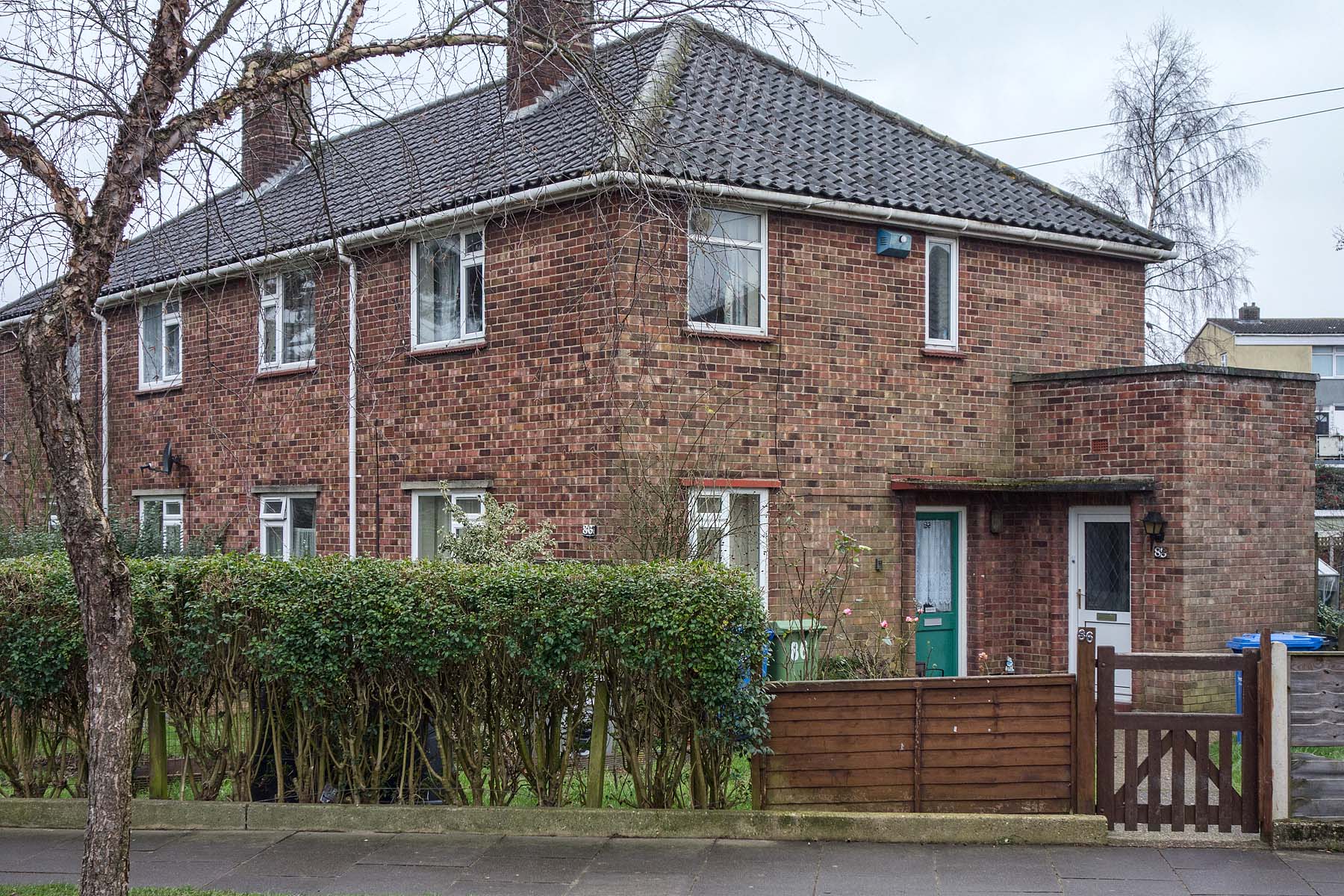 Semi detached brick house