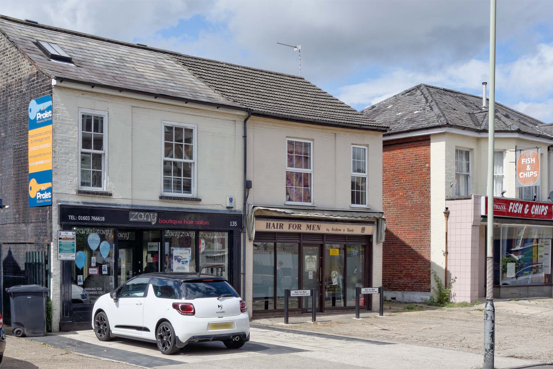 Apartment above a shop.