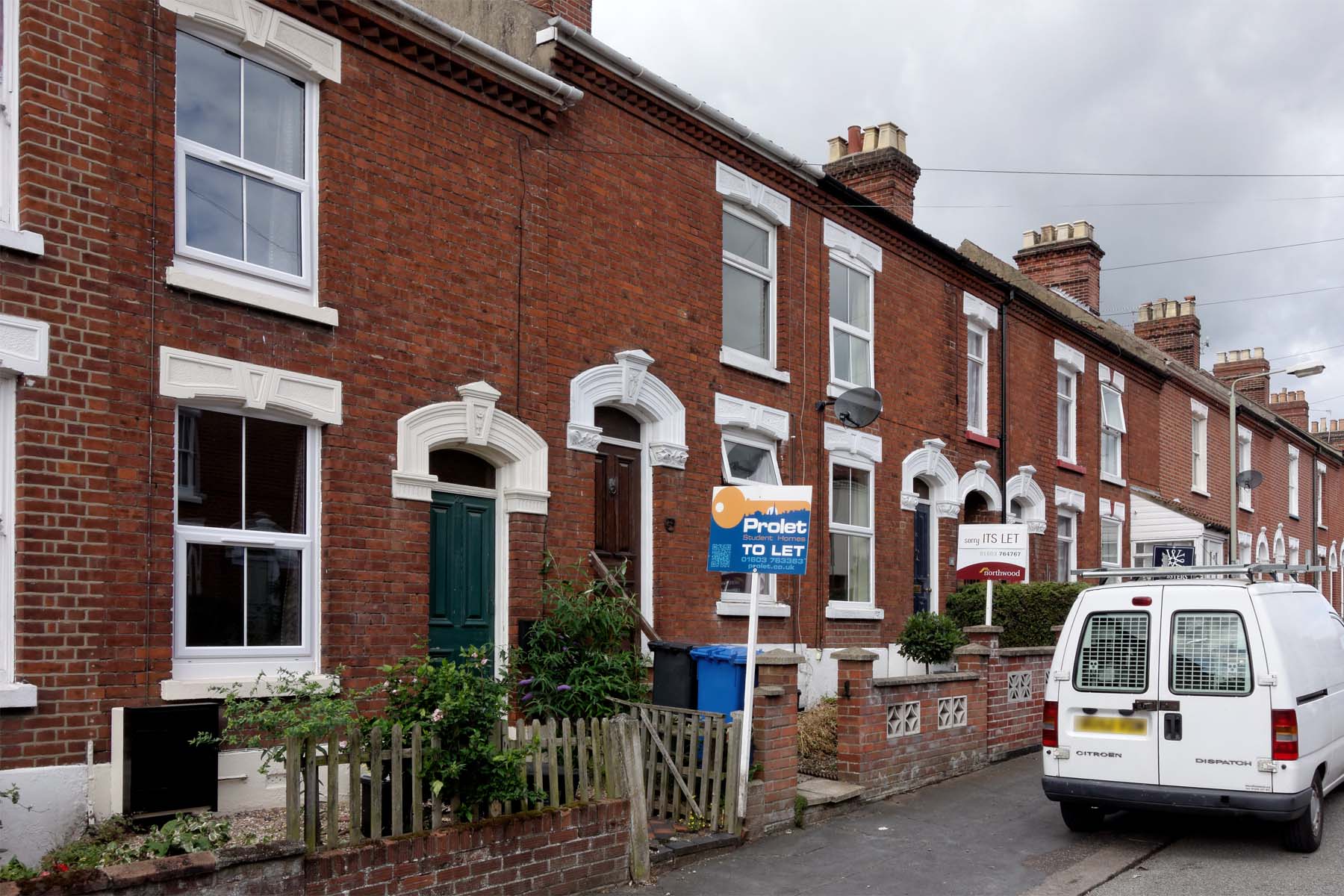 Red brick terraced house