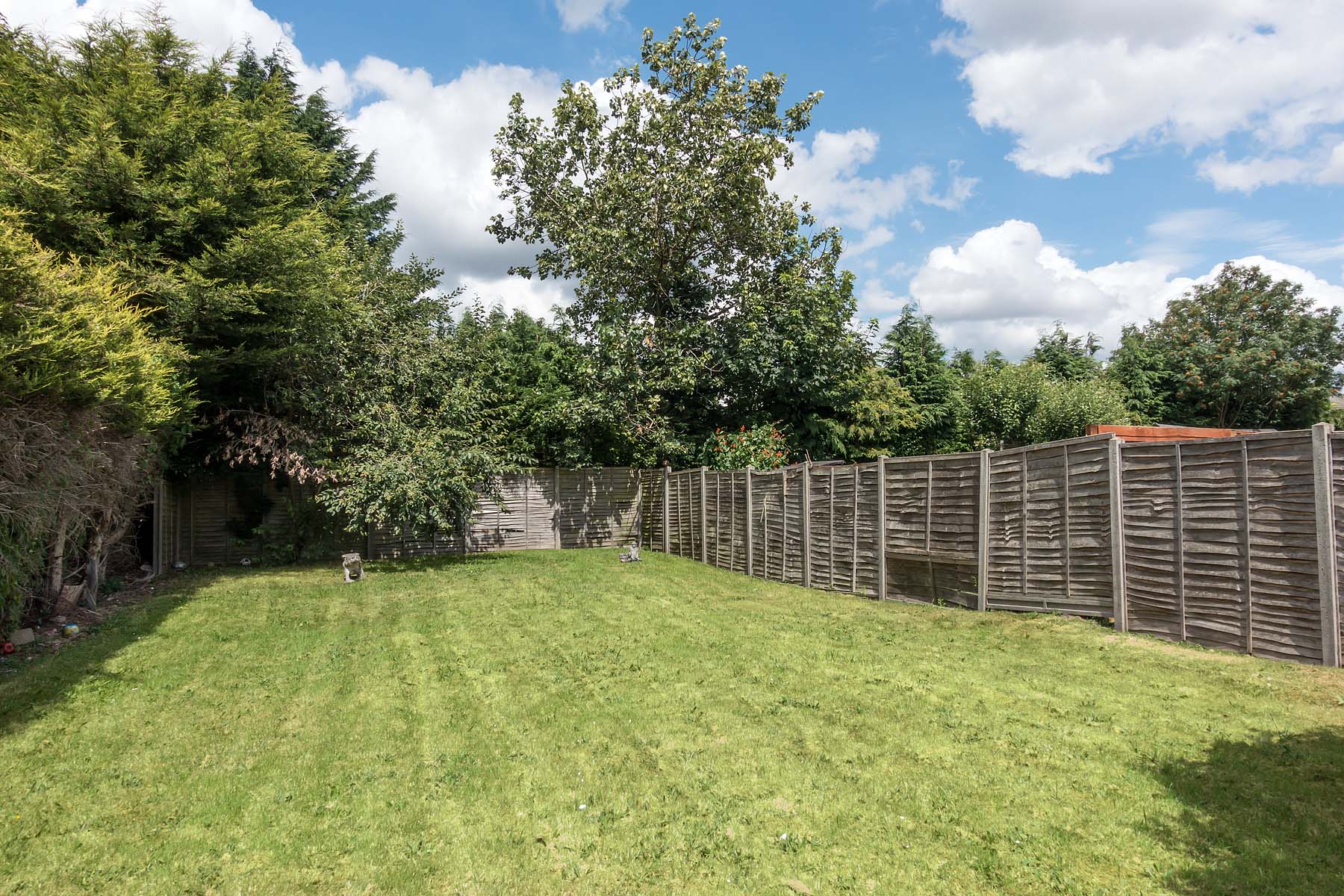 Large back garden set to lawn