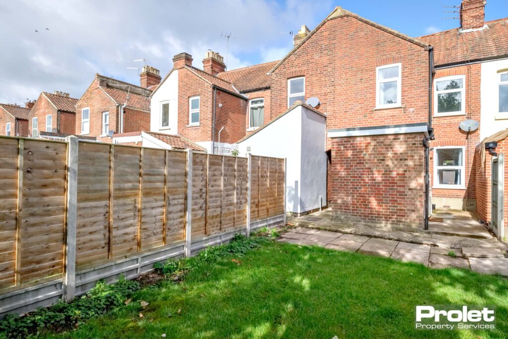 Rear garden laid to lawn
