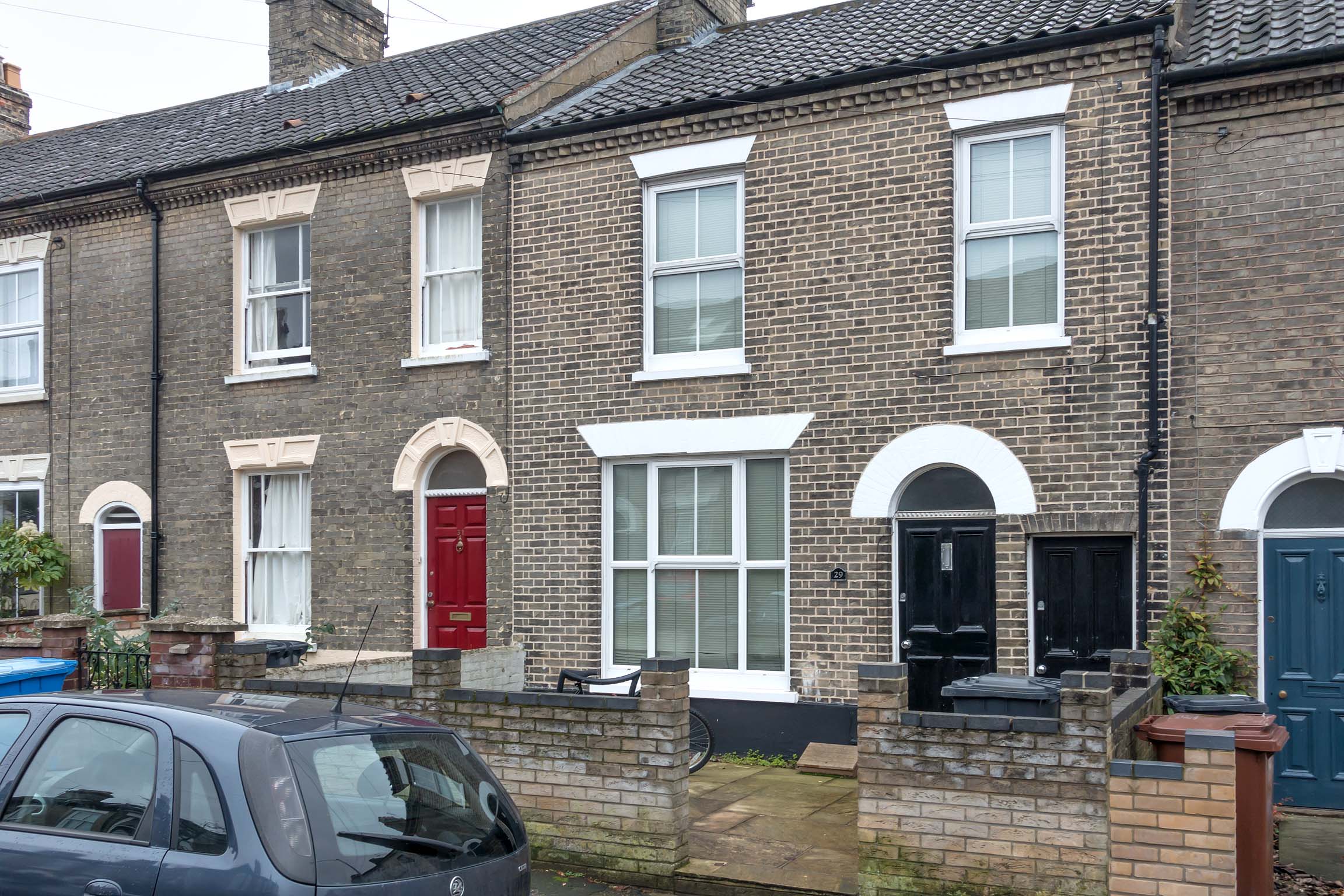 Terraced brick house