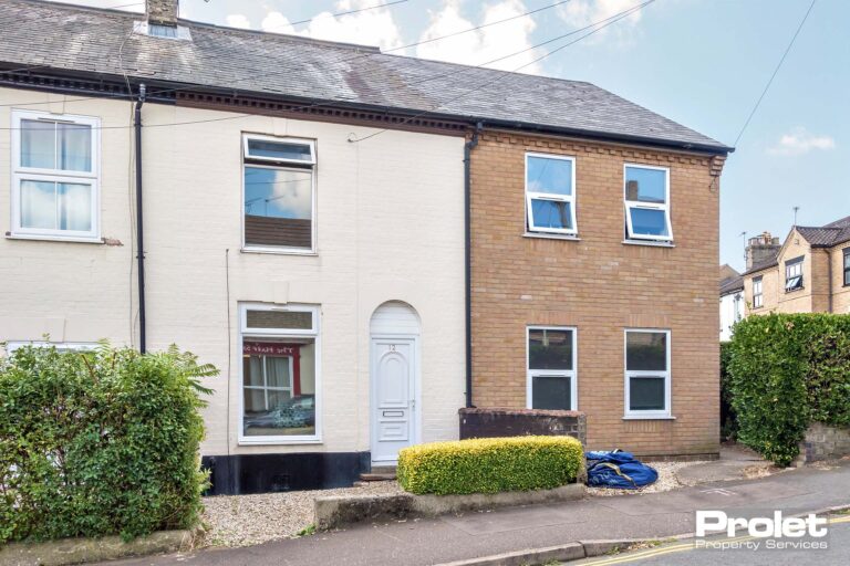 White painted terraced house