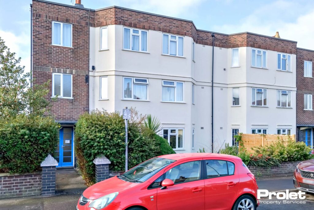 Block of flats with white painted exterior