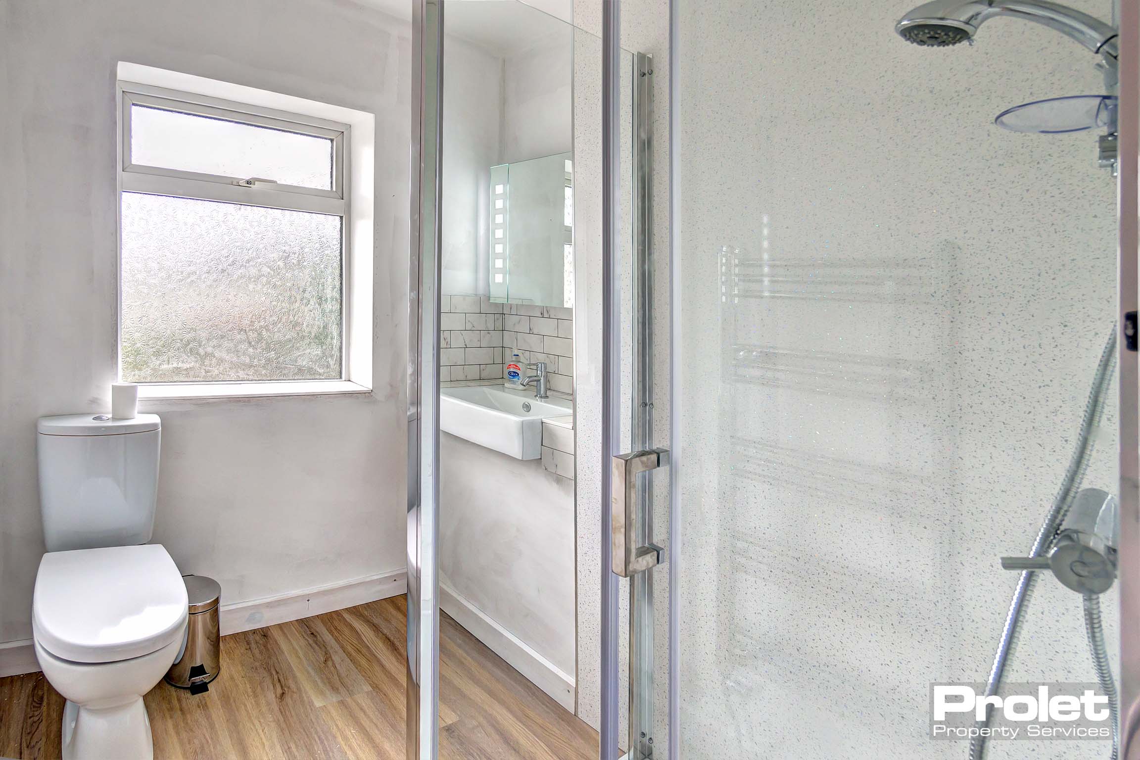 Bathroom with shower cubicle