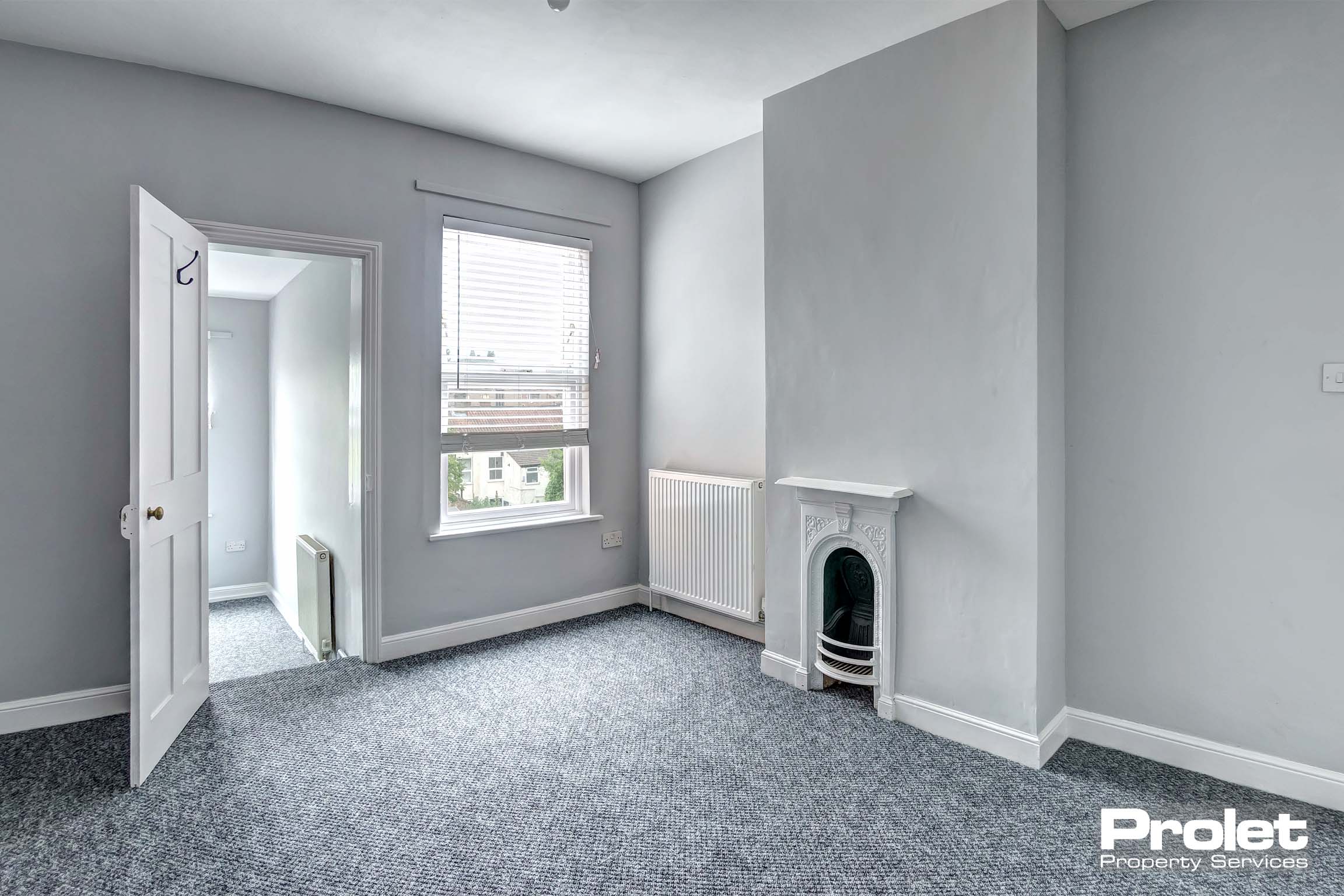 Grey walls and grey carpet