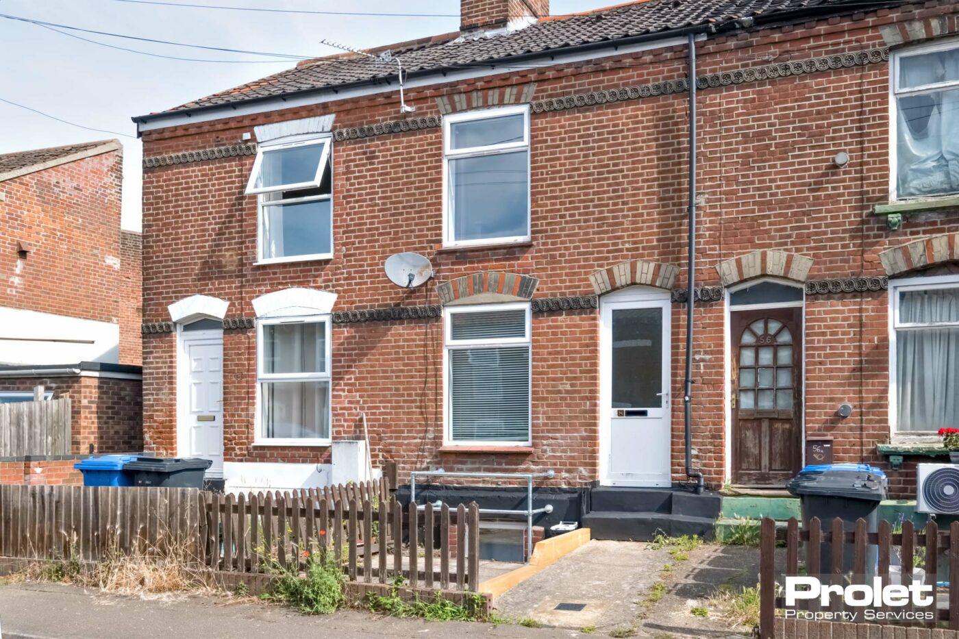 Red brick terraced house
