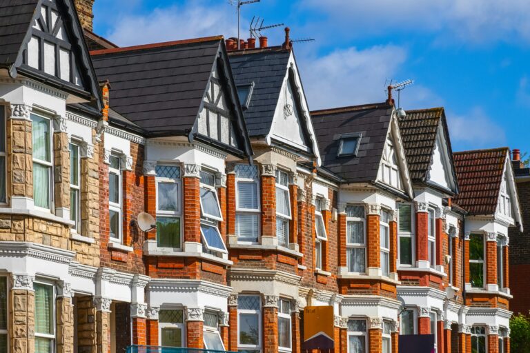 Row of terrace houses in Norwich's Golden Triangle