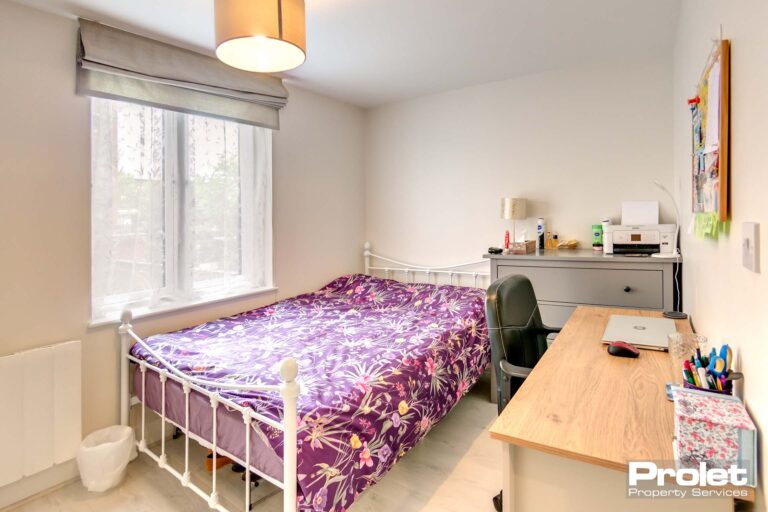 Double bedroom with double bed and built in wardrobe